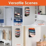 Acrylic Hat Rack Wall Mounted 2 Pack, Black Hat Organizer for Closet, Bedroom, Garage and Door Storage Solutions